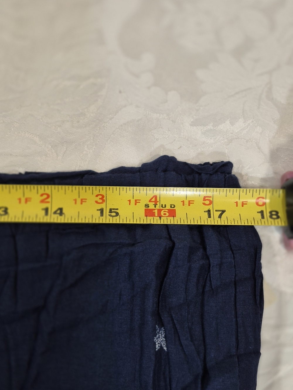 Eddie Bauer Size Larde Navy Blue Paisley Midi Skirt - Picture 7 of 17